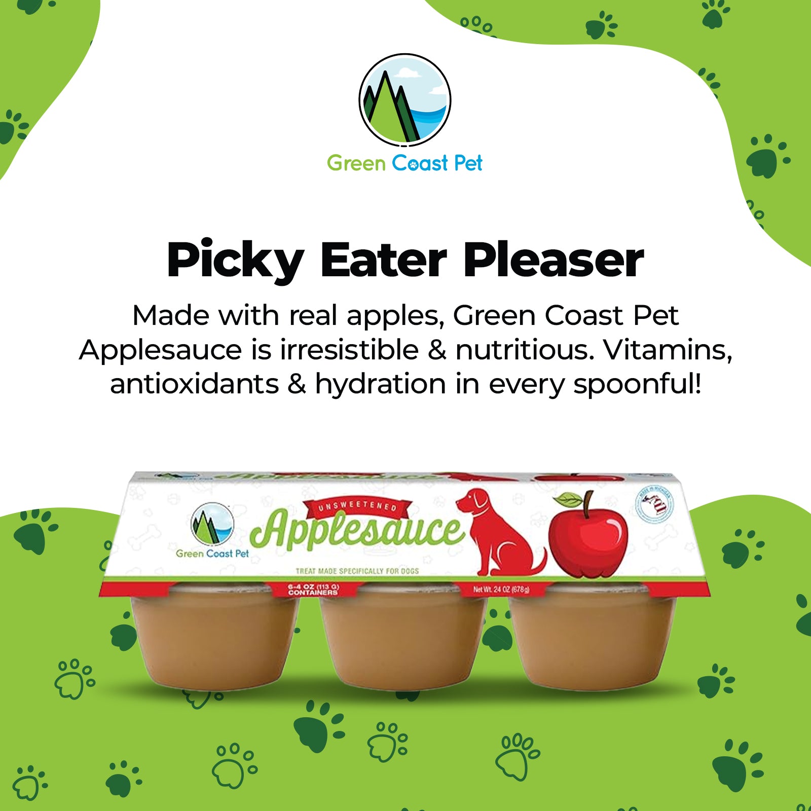 Unsweetened Applesauce Treat for Dogs - 6 pack