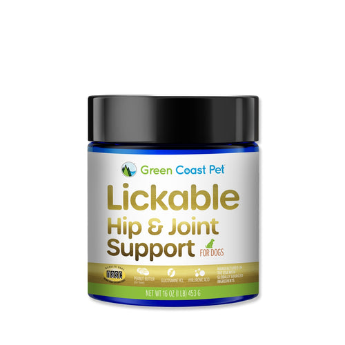 Jar of Green Coast Pet Lickable Hip & Joint Support for dogs