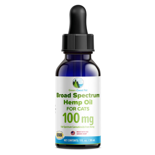 Bottle of Broad Spectrum Hemp Oil for Cats with 100 mg