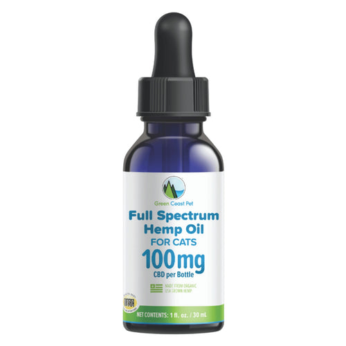 Bottle of full spectrum hemp oil for cats